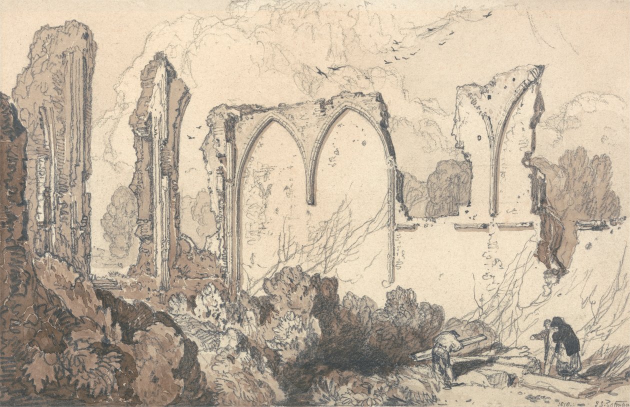 Rovina dietro la Scuola Libera, Thetford, Suffolk da John Sell Cotman