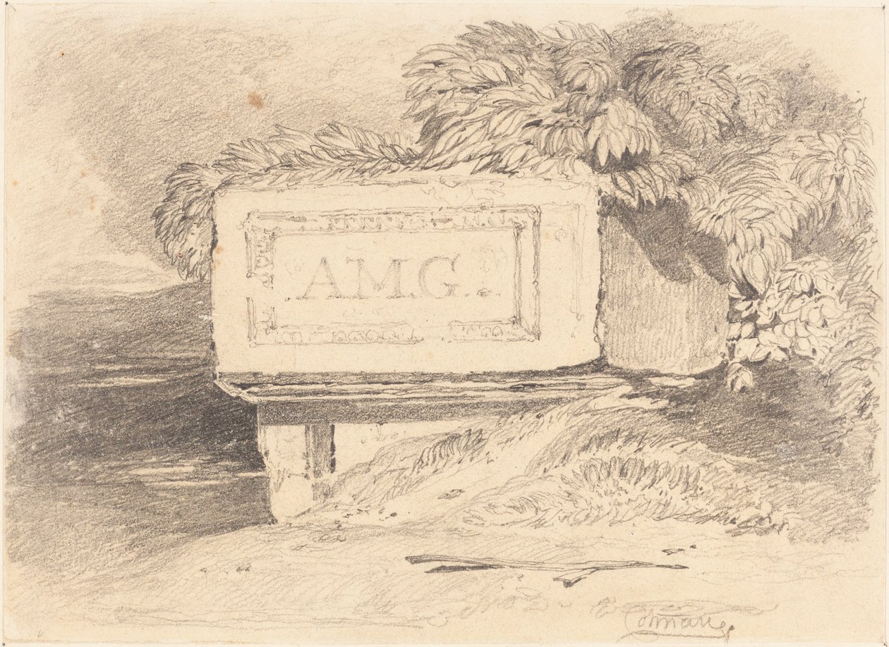 Tomba rovinata con iscrizione "A.M.G." da John Sell Cotman