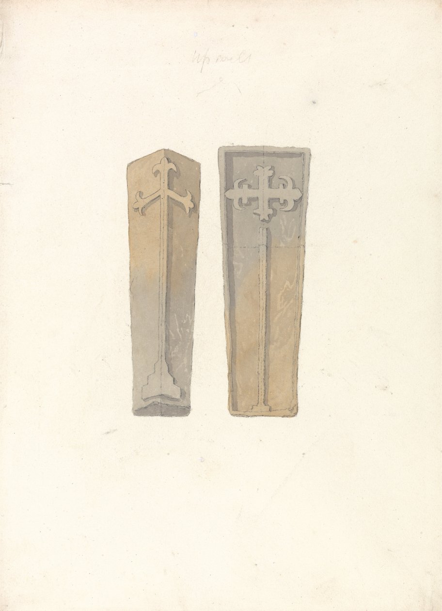 Studi su due coperchi di bara provenienti da chiese del Norfolk da John Sell Cotman