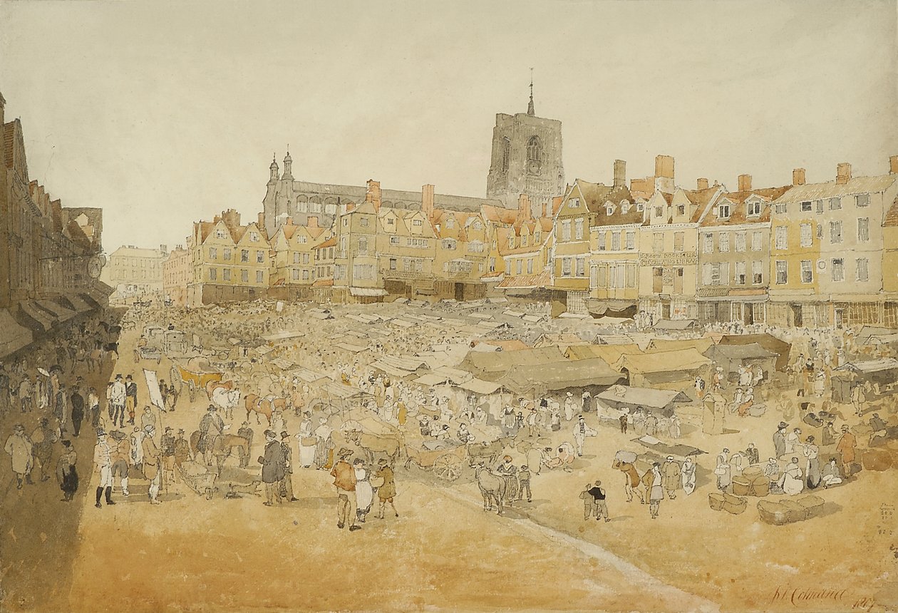 Il mercato di Norwich, preso da Mr Coopers, 1807 da John Sell Cotman
