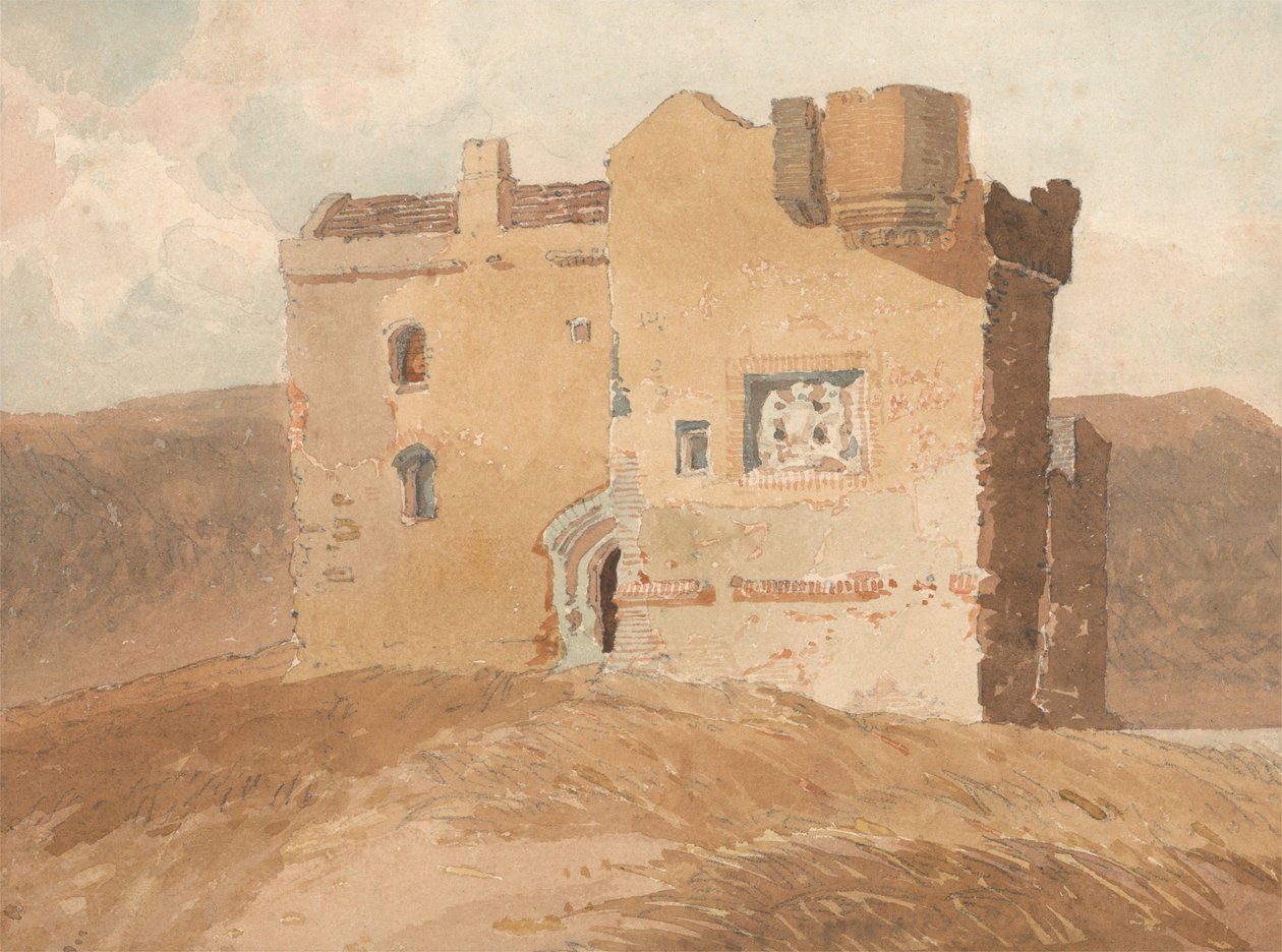 Castello non identificato, precedentemente chiamato Castello di Clanbury da John Sell Cotman