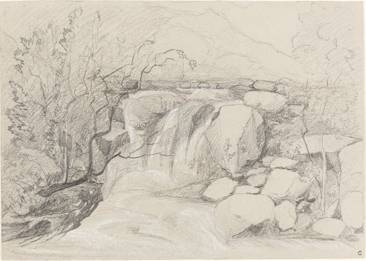 Cascata con rocce da John Sell Cotman