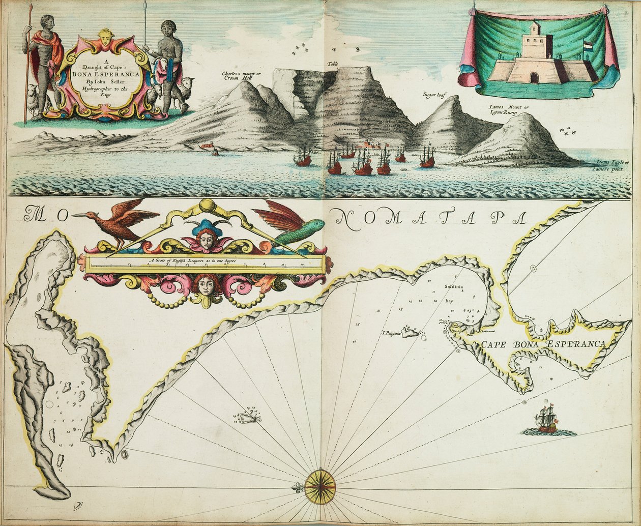 Una carta della Guinea che descrive la costa dal Capo Verde al Capo di Buona Speranza da John Seller