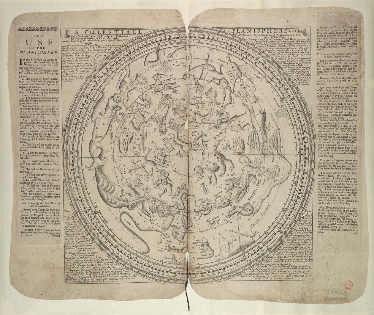 Lo zodiaco stellato, dai cui limiti sono delimitati i percorsi visibili di tutti i pianeti - John Seller autore, idrografo del re serenissimo da John Seller