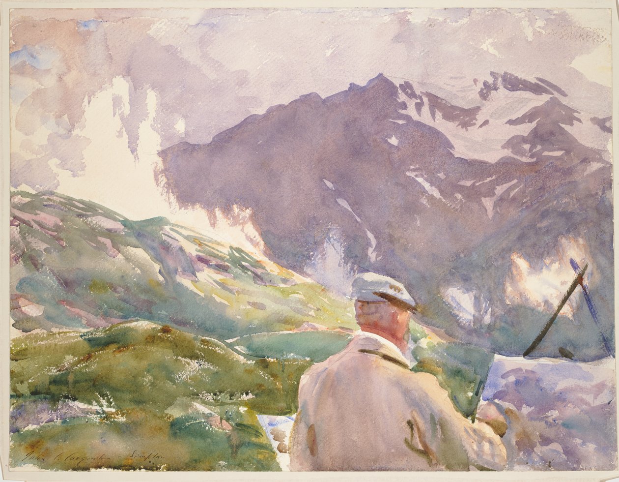 Artista al Sempione, 1909-11 circa (acquerello, grafite su carta) da John Singer Sargent