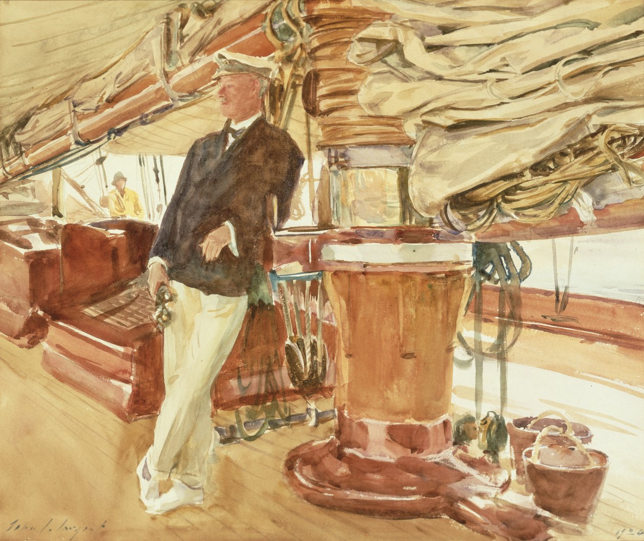Il capitano Herbert M. Sears sul ponte dello Schooner Yacht Constellation da John Singer Sargent