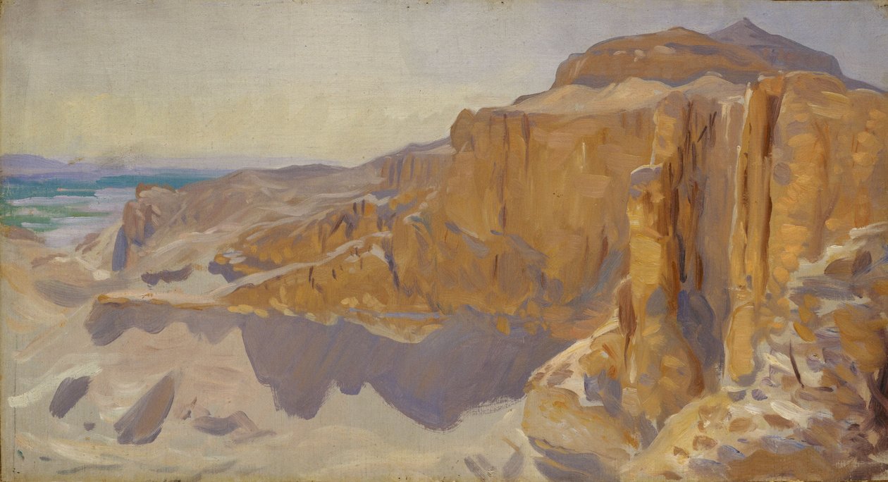 Scogliere a Deir el Bahri, Egitto da John Singer Sargent