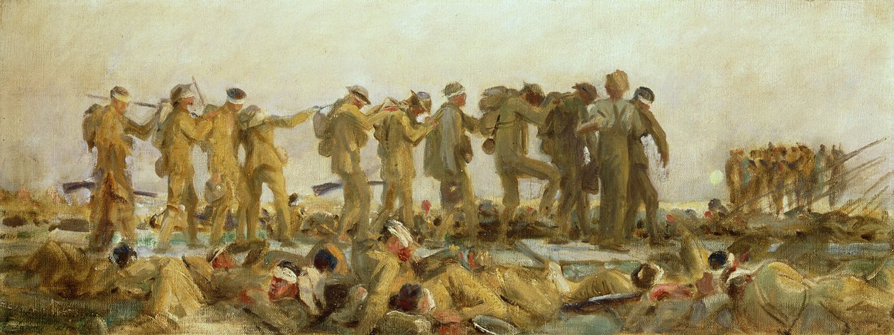 Gassed, uno studio a olio, 1918-19 da John Singer Sargent