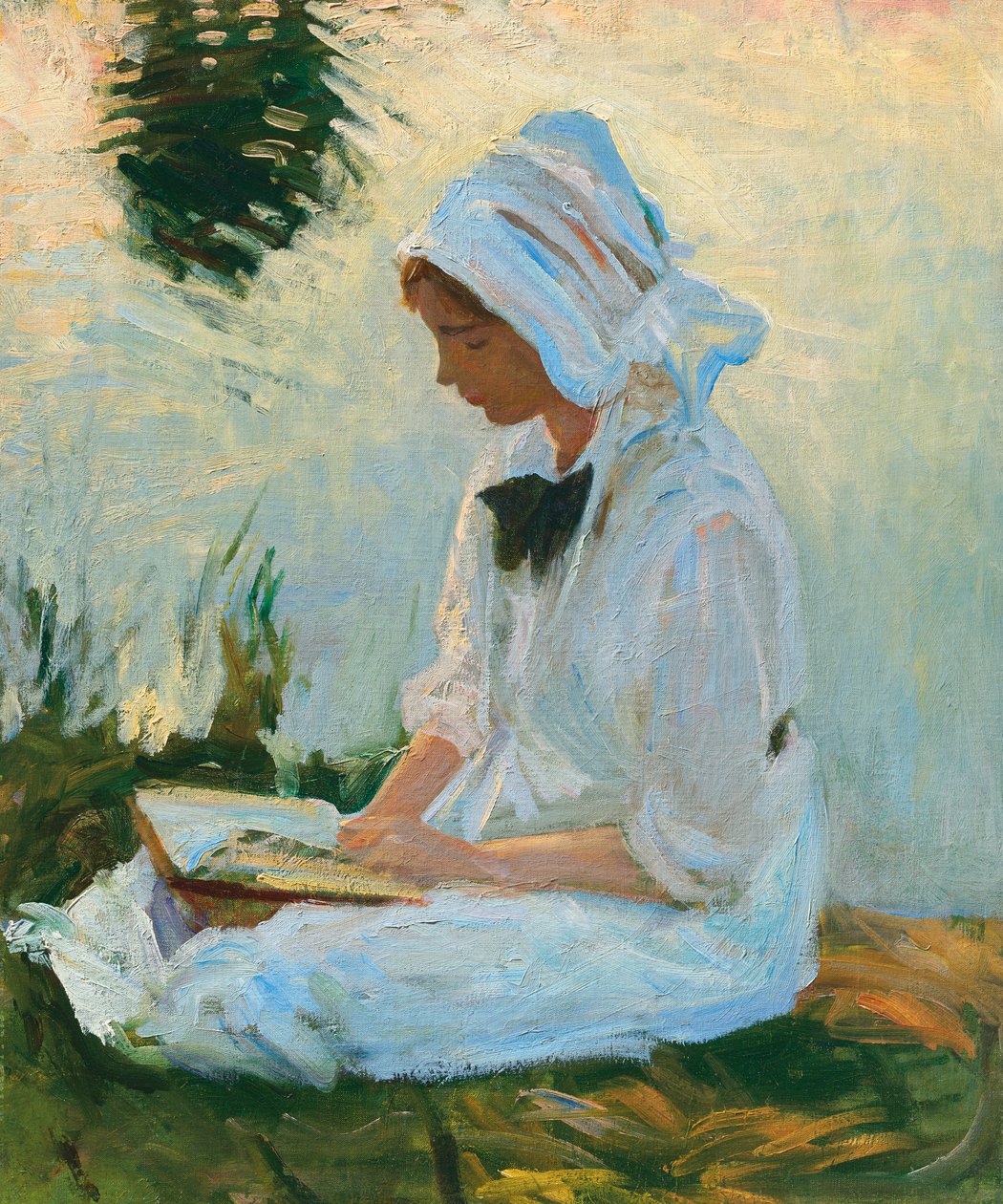 Ragazza che legge vicino a un ruscello, c.1888 da John Singer Sargent
