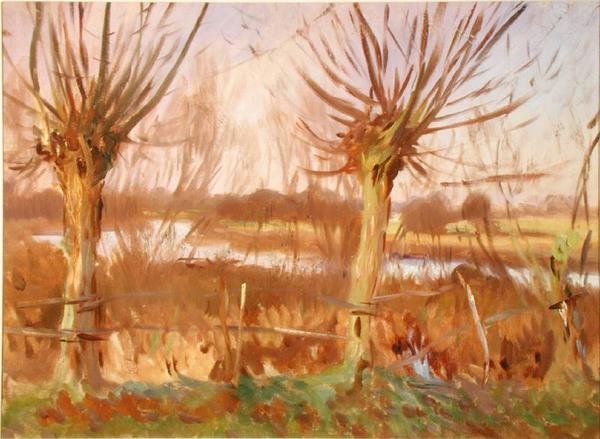 Paesaggio con alberi, Calcot-on-the-Thames, c.1888 da John Singer Sargent