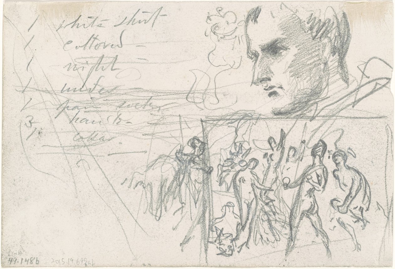 Testa napoleonica e giudizio di Paride [verso] da John Singer Sargent