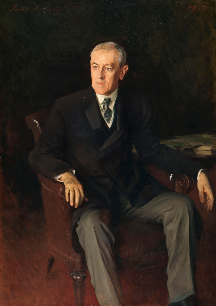 Ritratto di Woodrow Wilson (1856-1924), presidente americano da John Singer Sargent