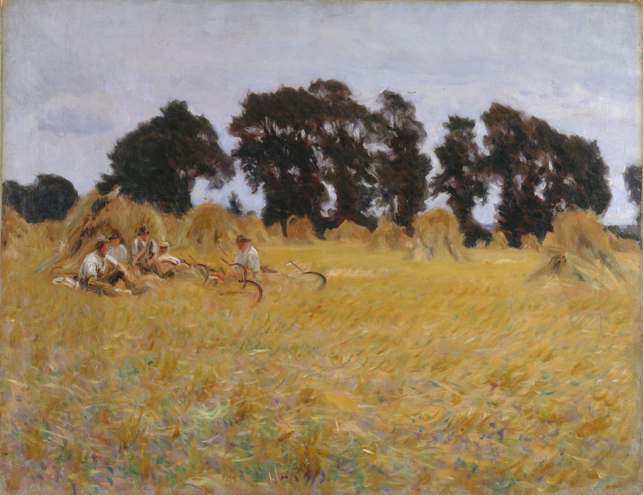 Mietitori che riposano in un campo di grano, 1885 da John Singer Sargent