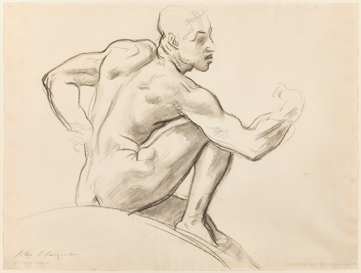 Nudo maschile seduto da John Singer Sargent