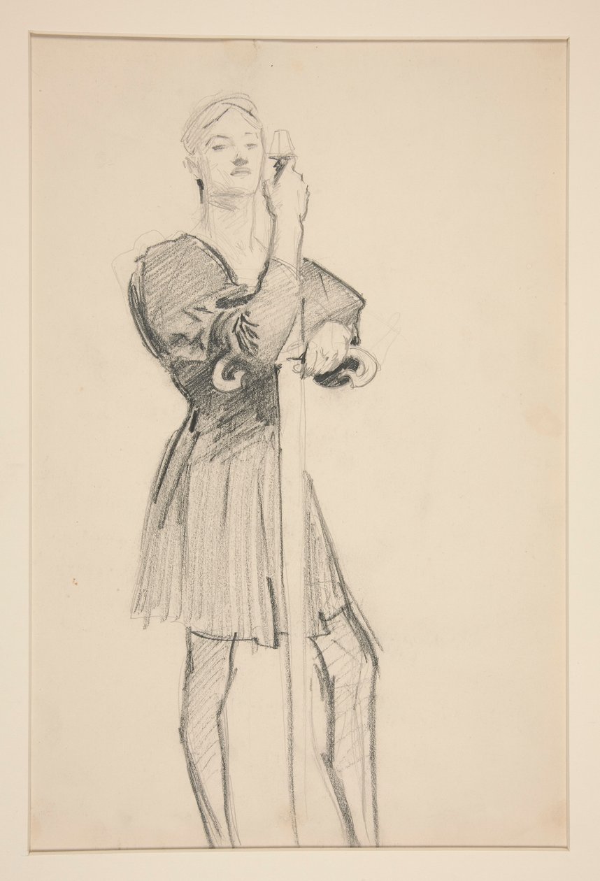 Figura in piedi con una lancia da John Singer Sargent