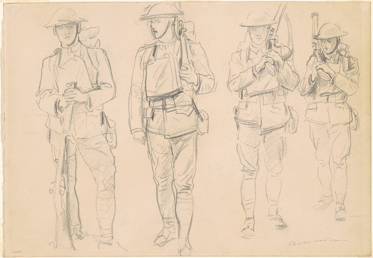 Studi per "Entrare in guerra" [recto] da John Singer Sargent