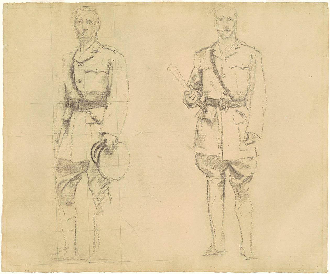 Studi dei generali Plumer e Haig per "Ufficiali generali della Prima Guerra Mondiale" (recto) da John Singer Sargent