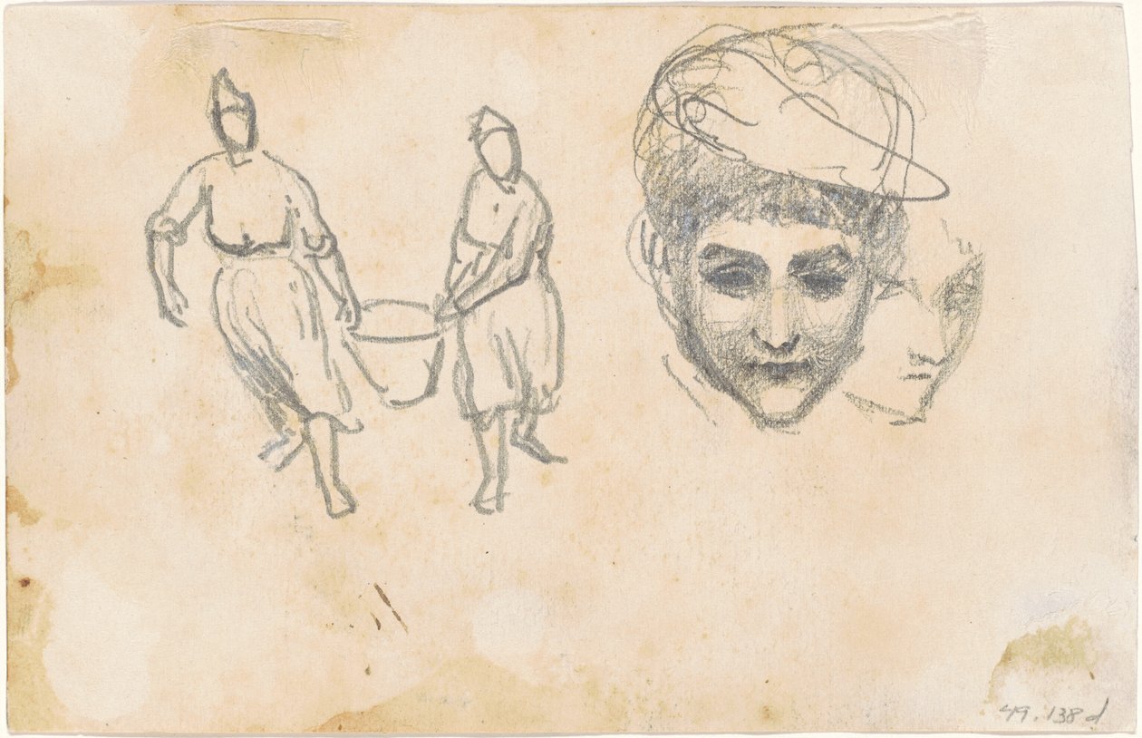 Studi di contadini [verso] da John Singer Sargent