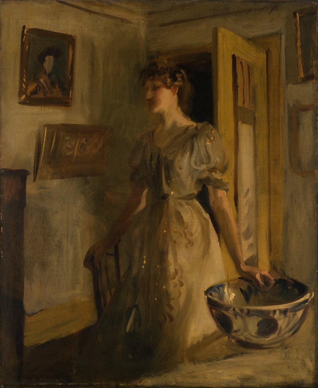 La ciotola blu, 1885-89 circa (olio su tavola) da John Singer Sargent