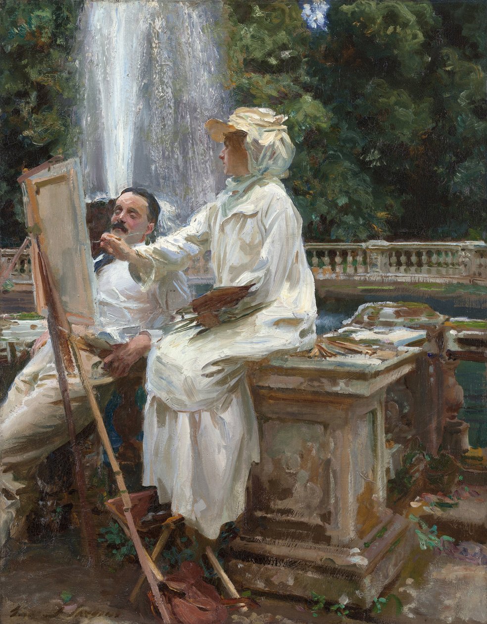 La fontana, Villa Torlonia, Frascati, Italia da John Singer Sargent