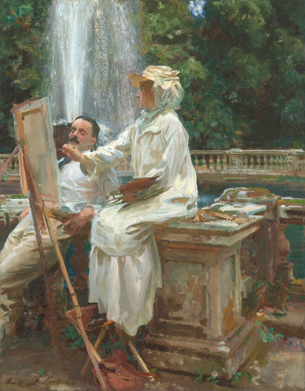 The Fountain, Villa Torlonia, Frascati, Italy da John Singer Sargent