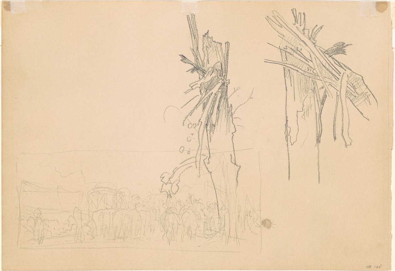 Due Alberi Spezzati; e Studio per "La Strada" (verso) da John Singer Sargent