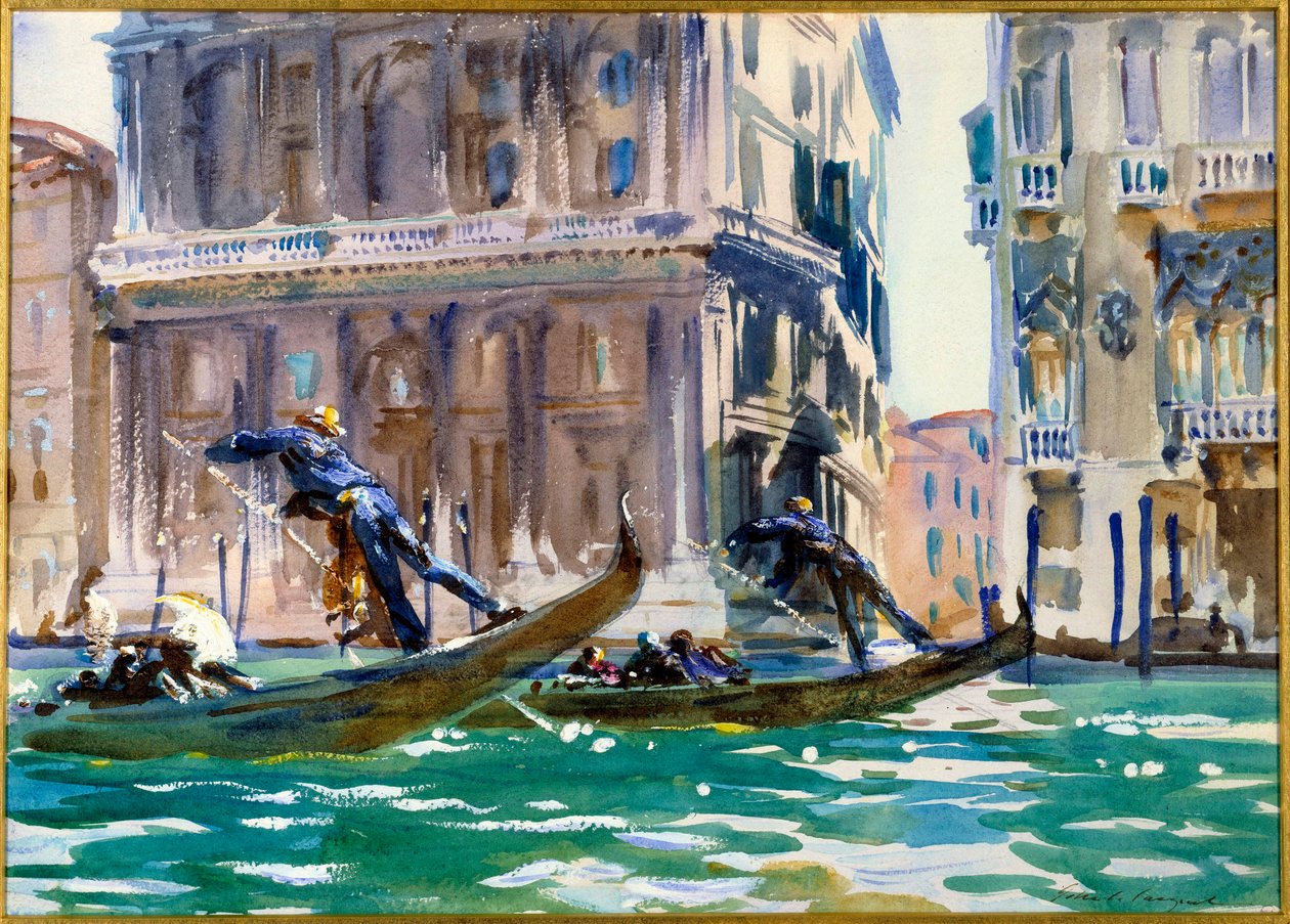 Veduta del Canal Grande a Venezia, acquerello di John Singer Sargent (1856-1925) (ec.bitter.) verso il 1906 Parigi, musee du petit Palais - Veduta del Canal Grande a Venezia (chiamato anche "Sul Canale"). Acquerello di John Singer Sargent (1856-1925) (Amer da John Singer Sargent