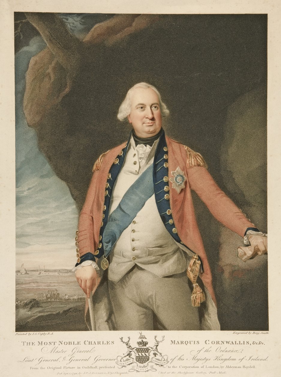 Il Nobilissimo Charles Marchese Cornwallis, pub. 1798 da John Singleton (after) Copley