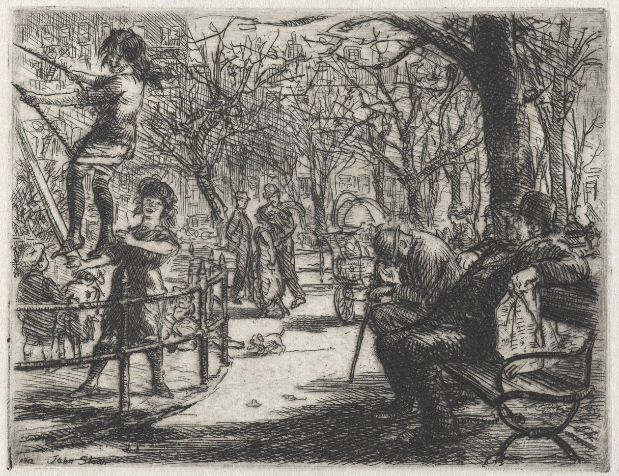 Altalena nella piazza da John French Sloan