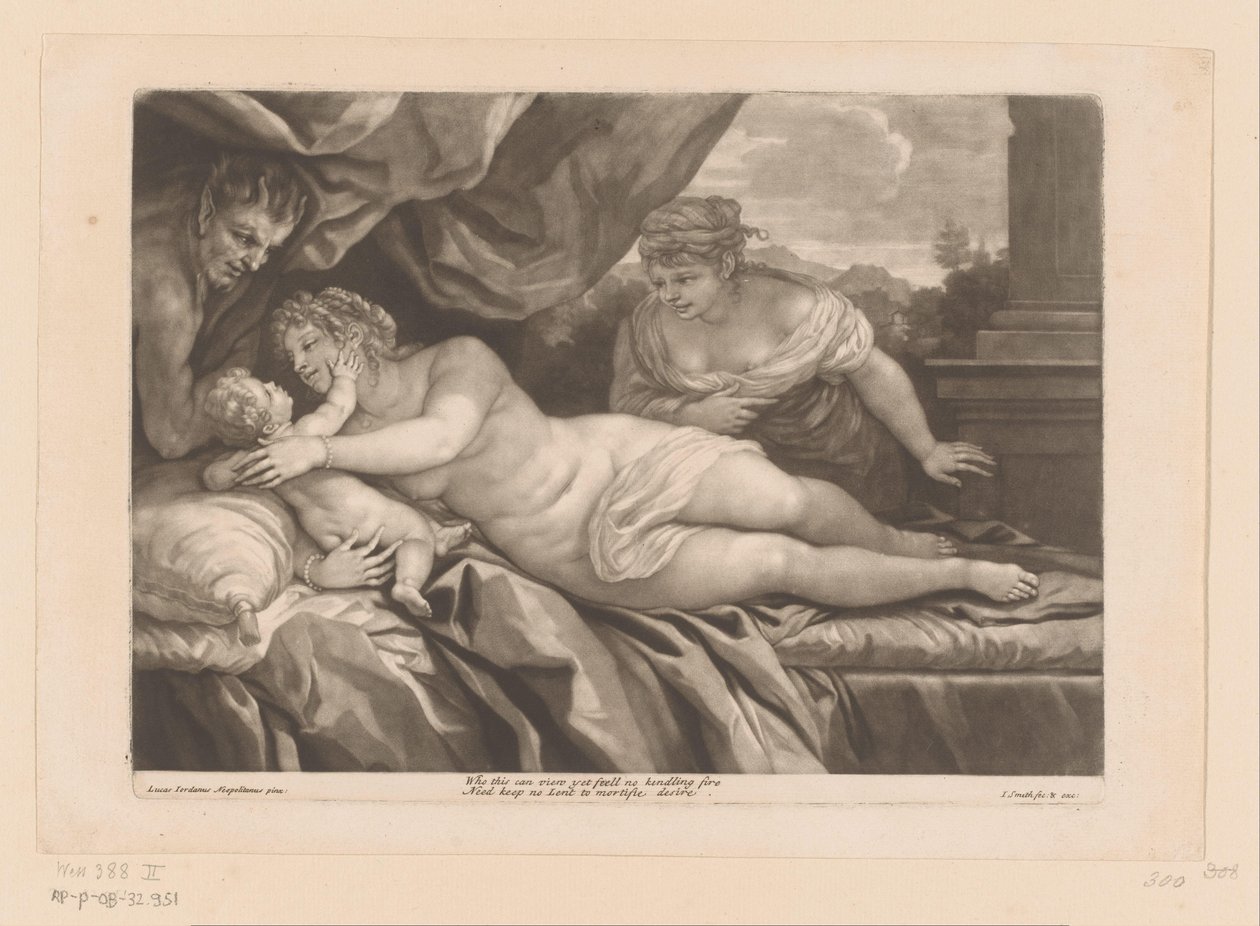 Venere con Cupido e un satiro da John Smith