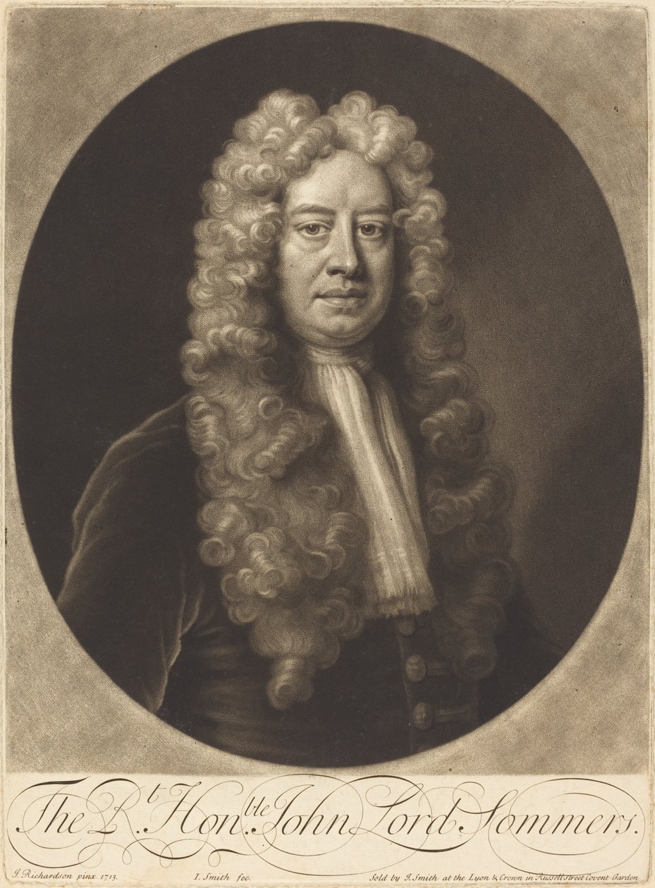 John Lord Sommers da John Smith after Jonathan Richardson, Sr.
