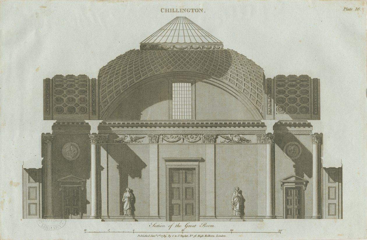 Chillington Hall: incisione da John Soane