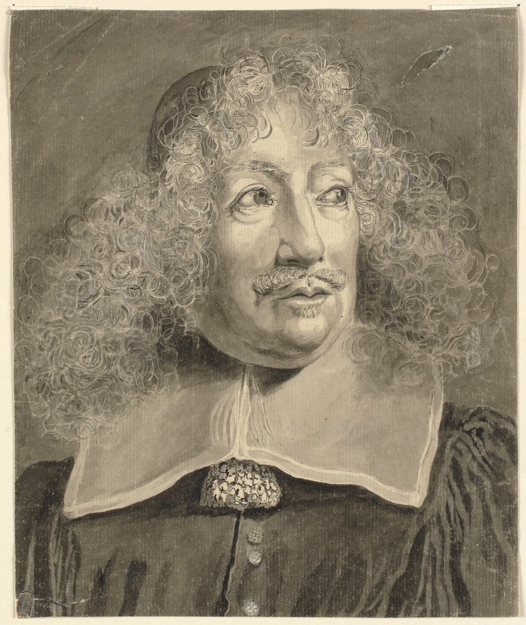 Ritratto di testa e spalle di un uomo, copiato da una stampa del XVII secolo da John Sparrow