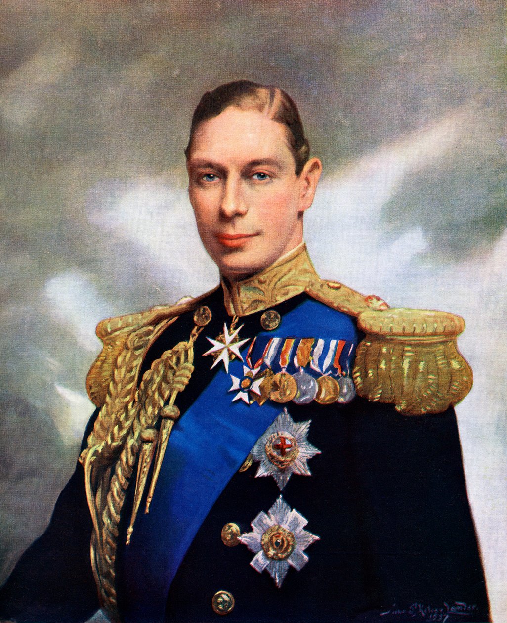 Ritratto di Incoronazione di Re Giorgio VI nel 1937 da John St. Helier Lander