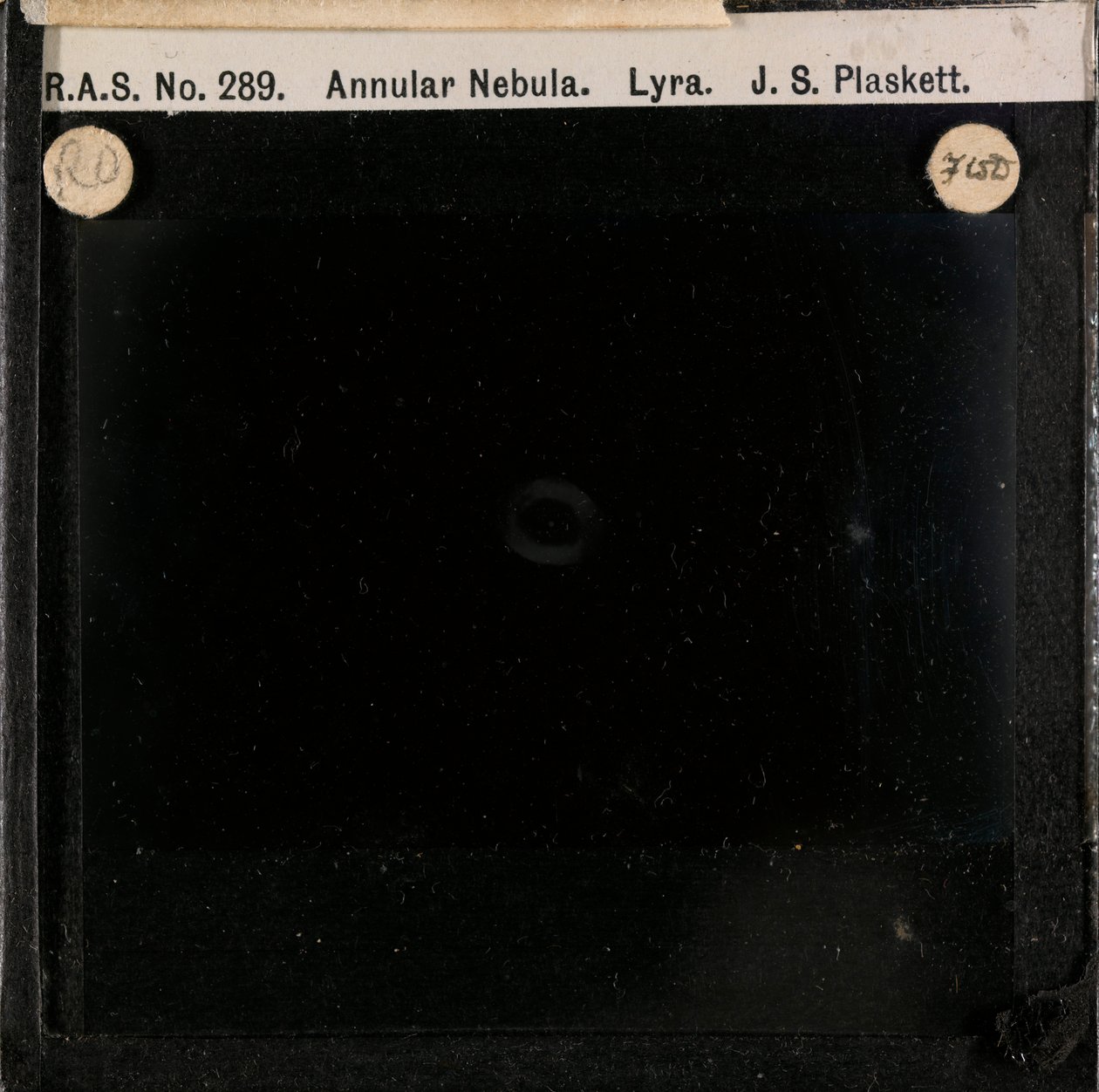 Lastra di vetro astronomica della Nebulosa Anulare in Lyra da John Stanley Plaskett