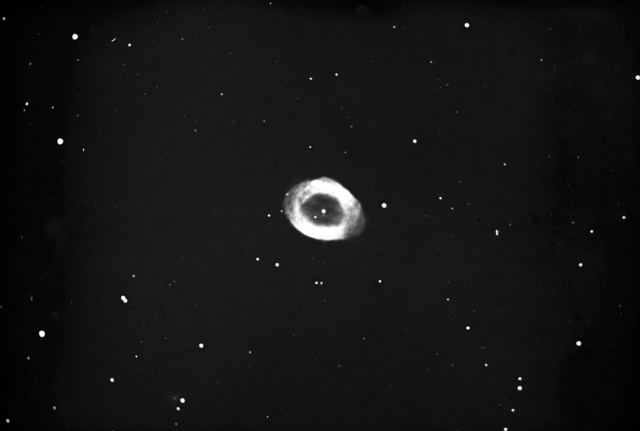 Lastra di vetro astronomica della Nebulosa Anulare in Lyra da John Stanley Plaskett