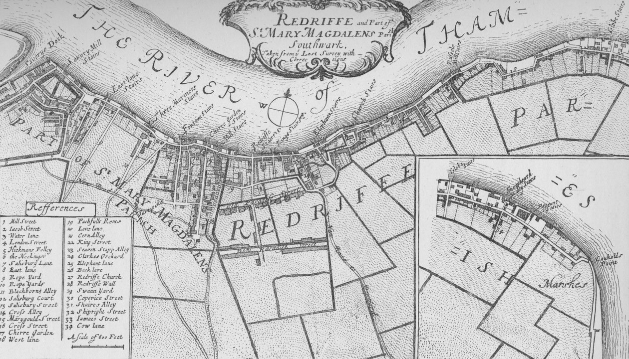 Piano di Rotherhithe, 1755, 1912 da John Stow