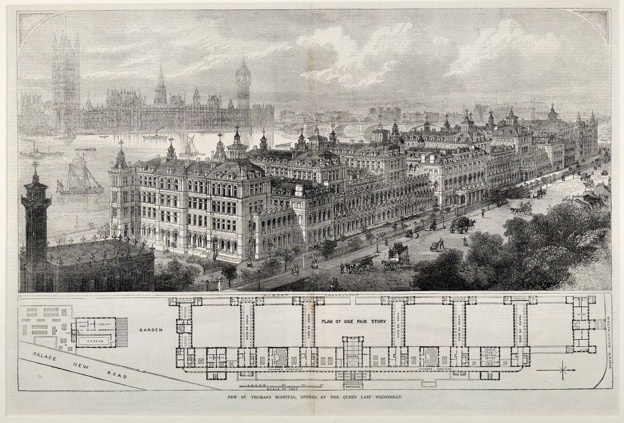 Il nuovo ospedale di San Tommaso aperto dalla Regina mercoledì scorso, 1871 da John Sulman