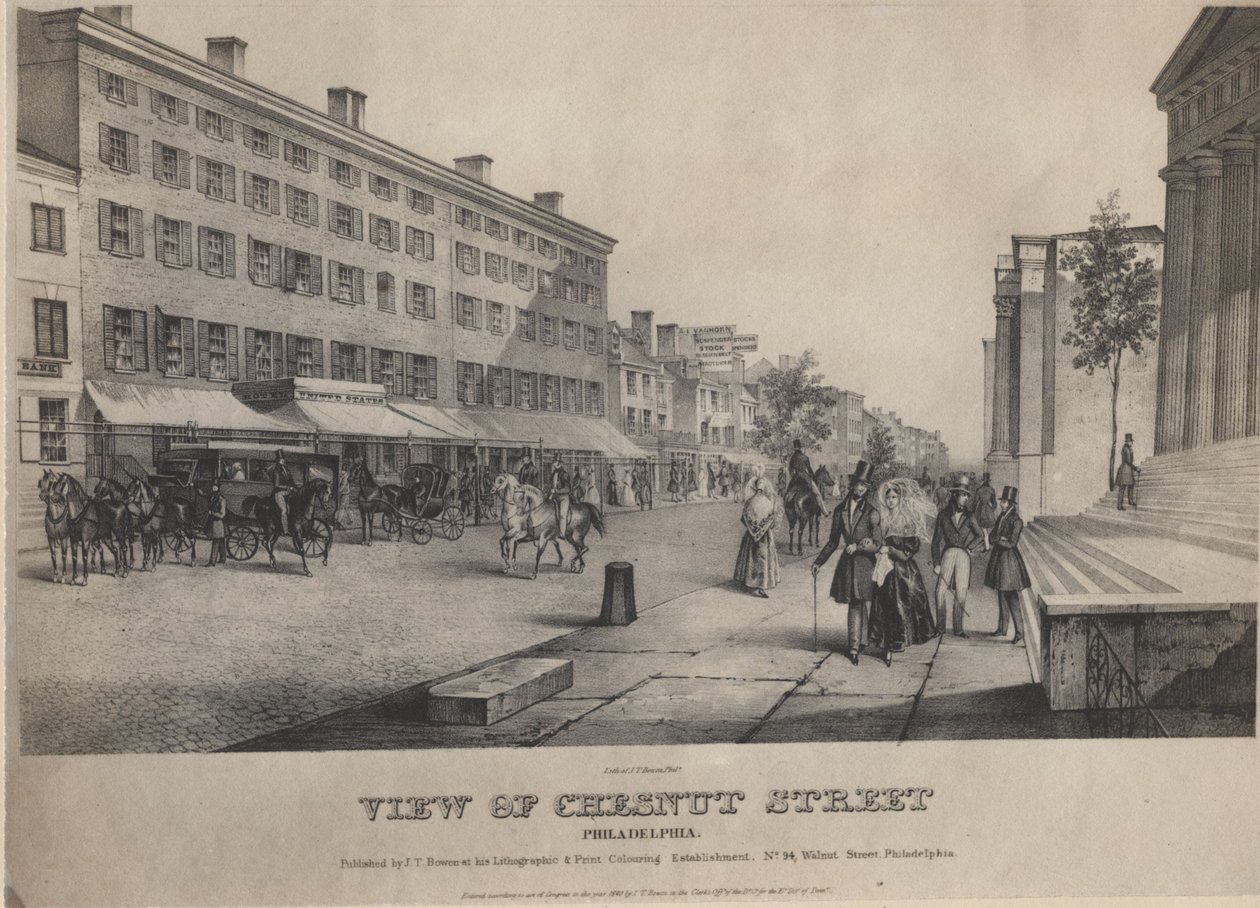 Veduta di Chesnut Street, Philadelphia da John T. Bowen