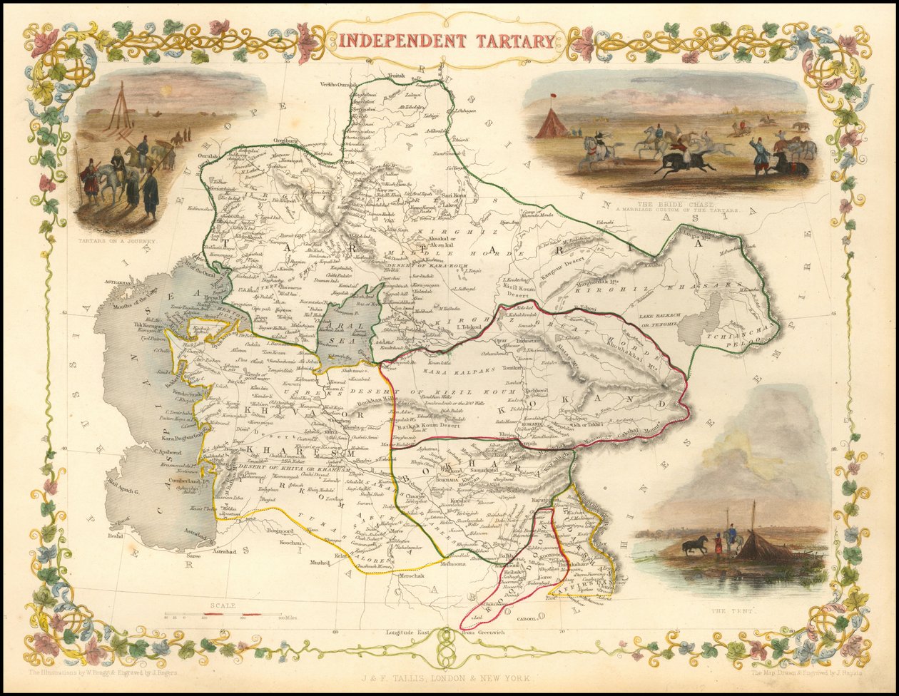 Mappa del 1851 della Tartaria indipendente di John Tallis da John Tallis