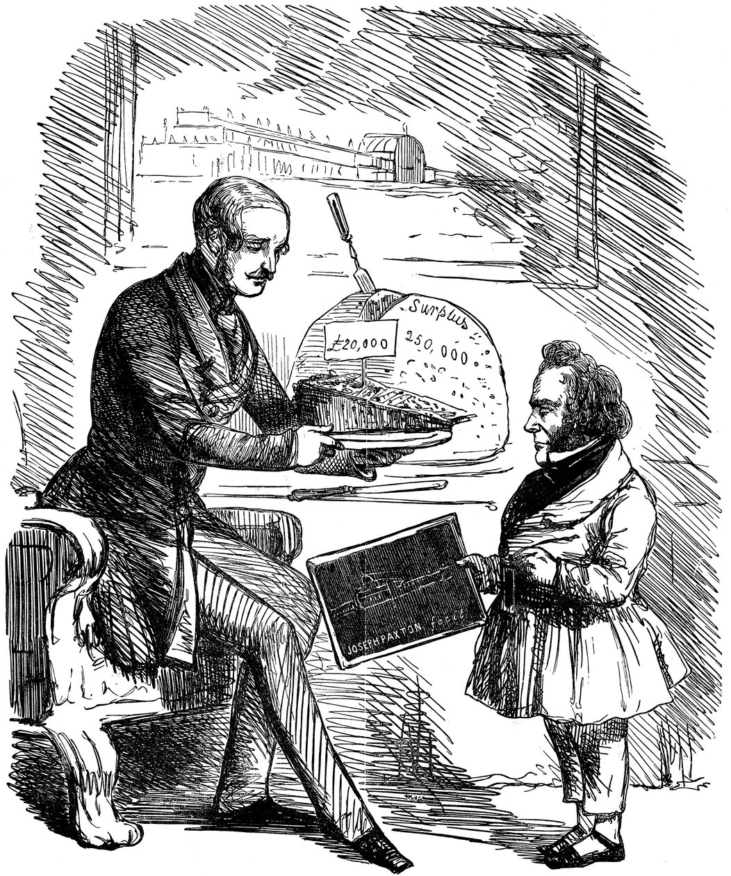 Alberto, Principe Consorte della Regina Vittoria, e Joseph Paxton da John Tenniel