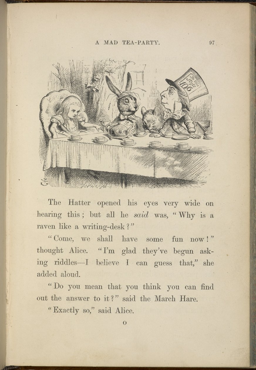 Alice alla festa del tè del Cappellaio Matto da John Tenniel