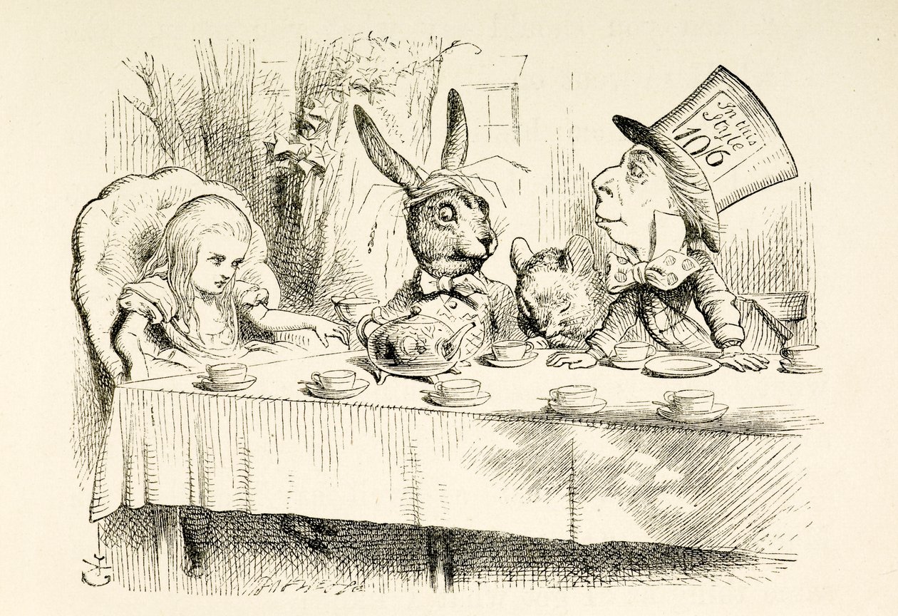 Alice al tè del Cappellaio Matto da John Tenniel