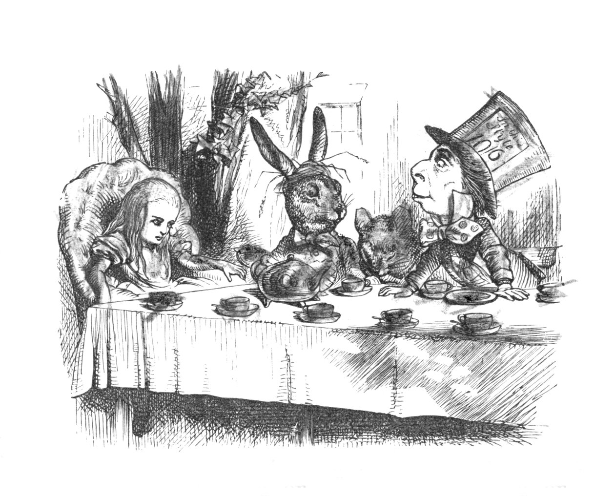 Alice al tè del Cappellaio Matto, 1889 da John Tenniel