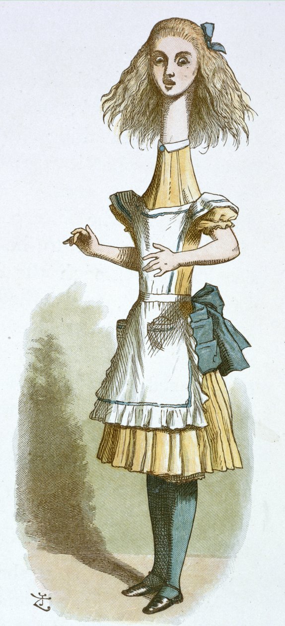 Alice con un collo lungo da John Tenniel