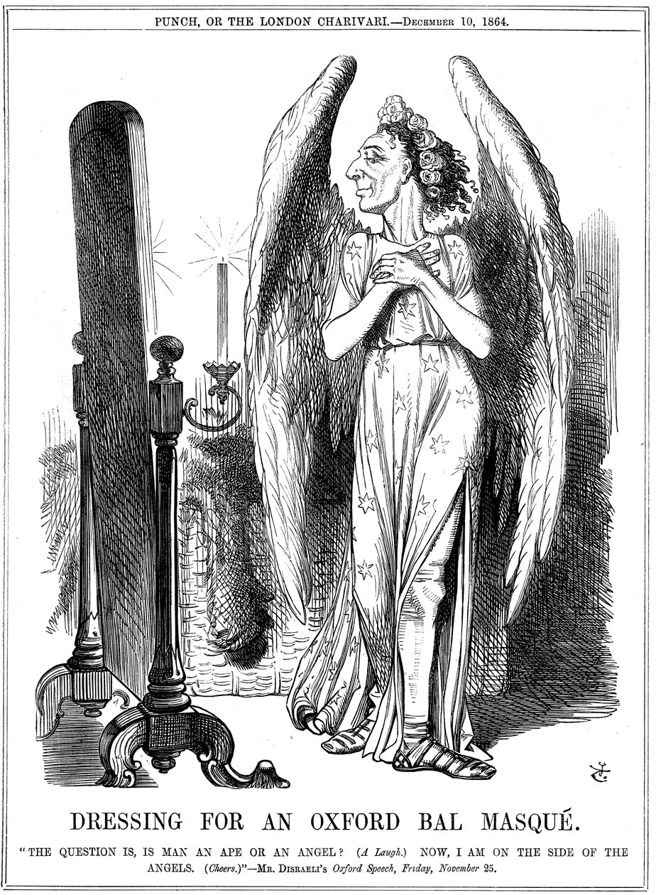 Benjamin Disraeli, conservatore britannico, caricatura da Punch, 1864 da John Tenniel