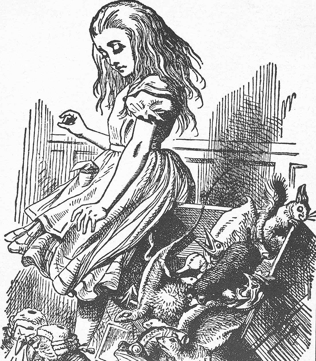 Carroll, Lewis (1832-1898). Scrittore, matematico e fotografo inglese. Le avventure di Alice nel Paese delle Meraviglie (incisione) da John Tenniel