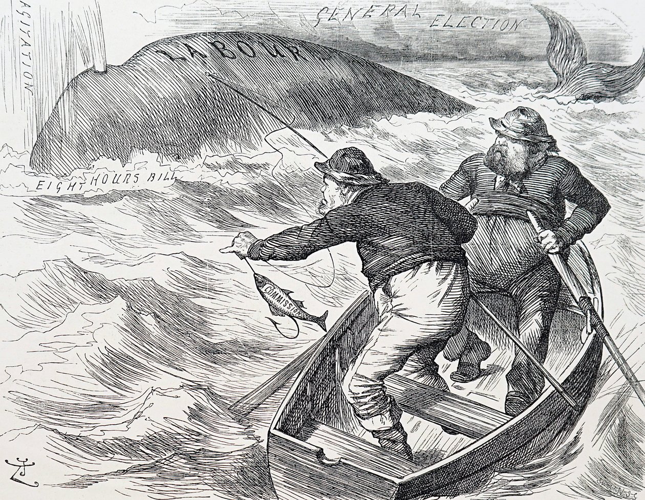 Cartone animato di John Tenniel, un illustratore inglese, umorista grafico e vignettista politico. 1/1/1891 da John Tenniel