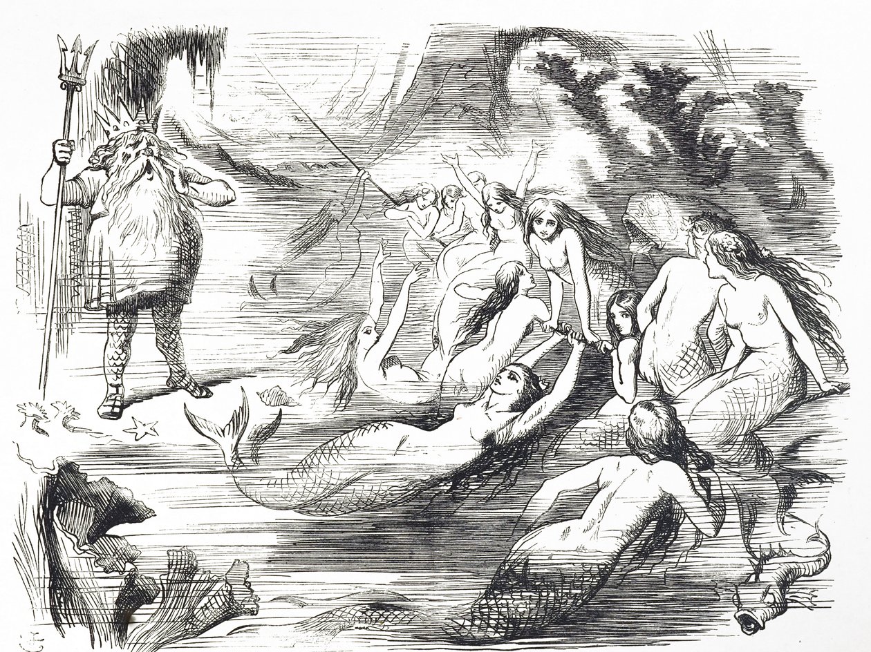 Cartone che commenta il secondo tentativo di posare il cavo telegrafico atlantico da John Tenniel
