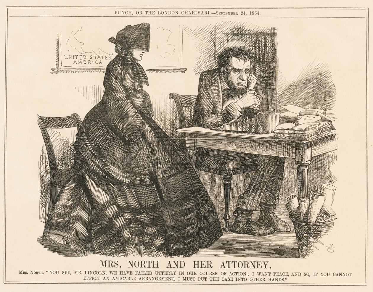 La signora North e il suo avvocato da John Tenniel